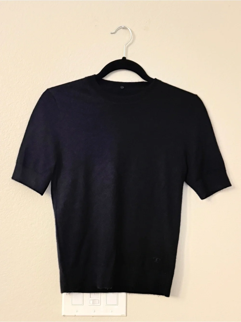 Tory Burch Classic Navy  Short-Sleeve Women's Cashmere Sweater